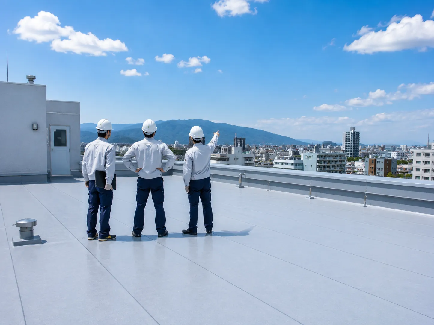 株式会社割貝防水の防水工事施工現場