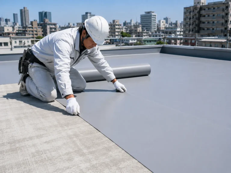 塩ビシート防水工事（溶接施工）
